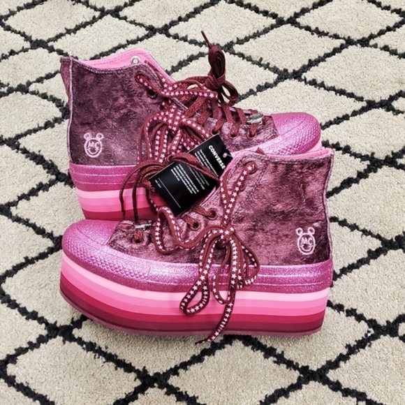 burgundy platform converse
